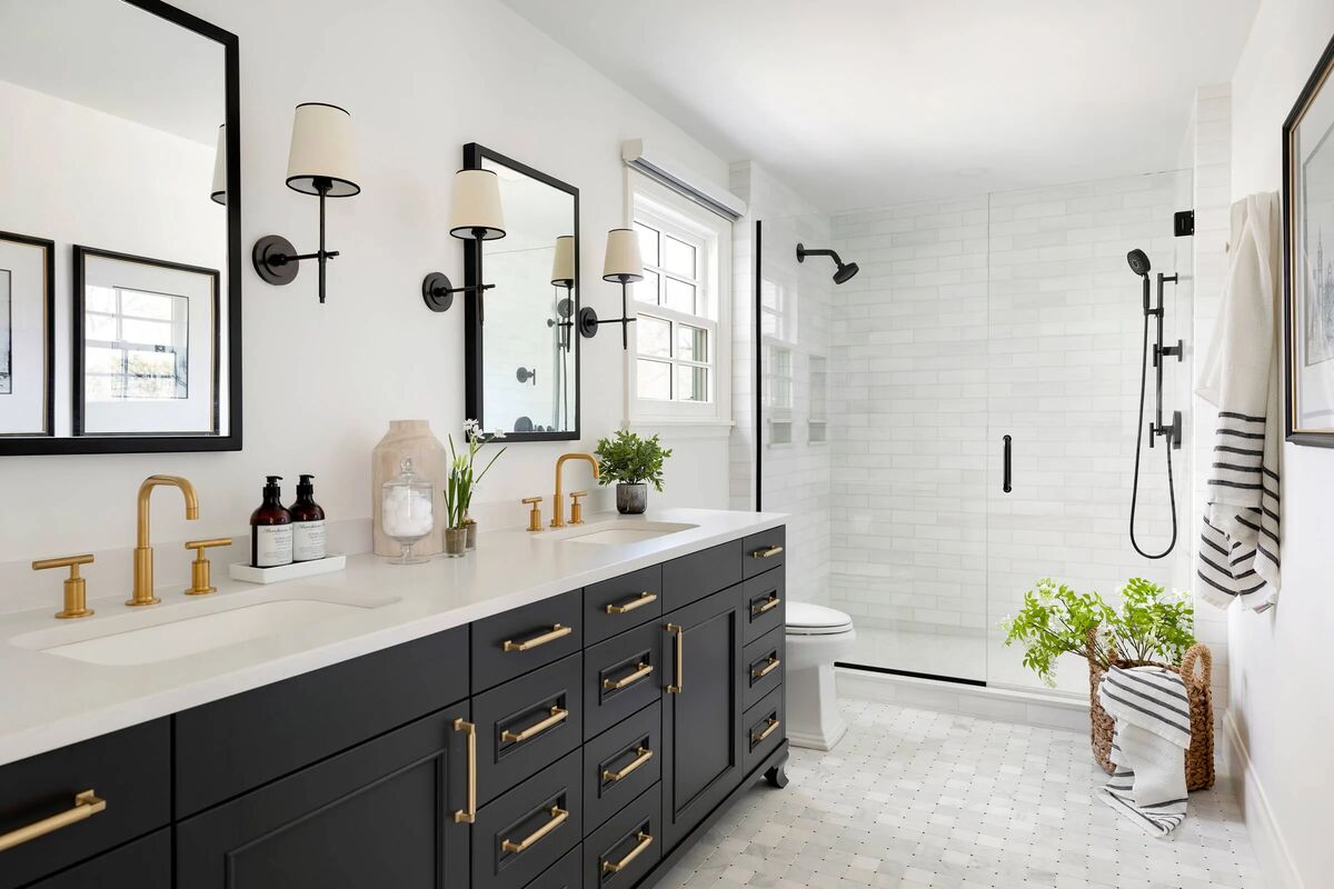 Double vanity bathroom remodel